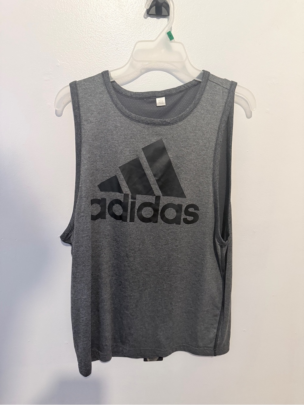 adidas Grey Tank Top with Black Logo - Kids